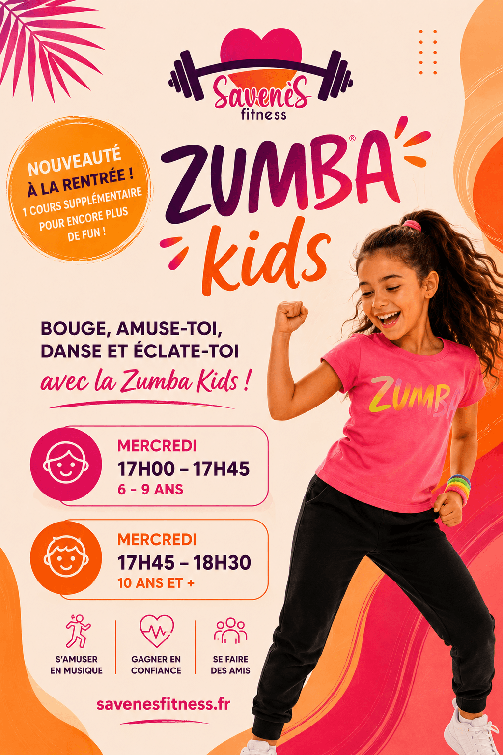 Nouveau cours Zumba Kids le mercredi - Savenès Fitness
